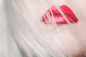 woman with red lips