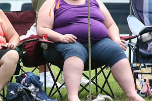obese woman sitting