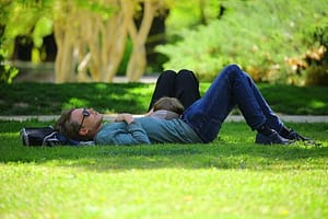 man napping