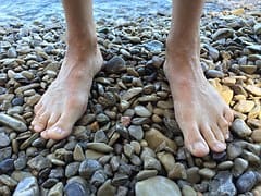 feet on rocks